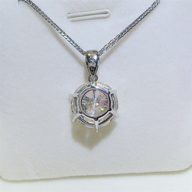 DCDI 10 Carat Drop Solitaire Moissanite 925SS Pendant Necklace