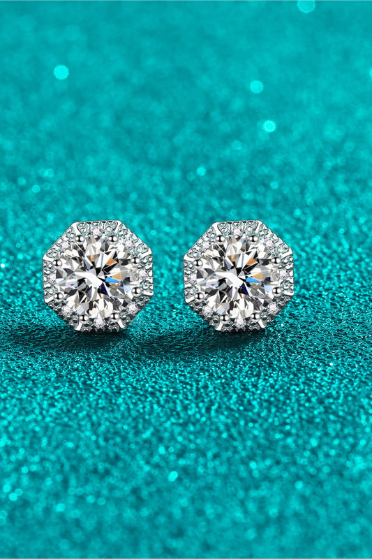 DCDI Stop Hating 2 Carat Moissanite 925 Sterling Silver Stud Earrings