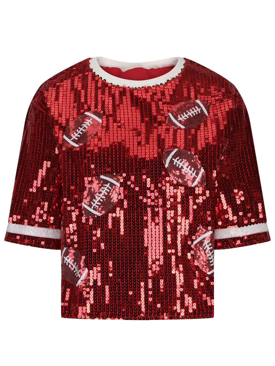 DS Designer 01-234 Sequin Football Round Neck Jersey