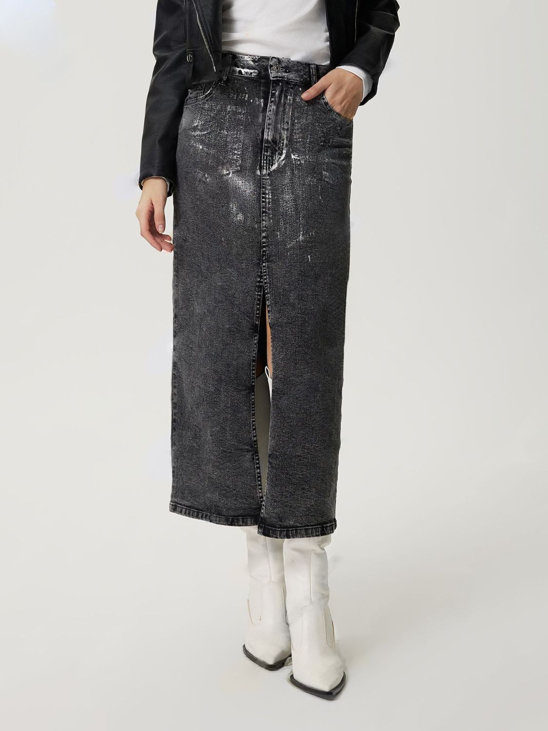 DS Premium Denim Luxury L5 Midi Skirt