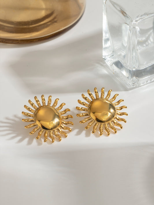 DCDI 18K Gold-Plated Stainless Steel Sunshine Stud Earrings