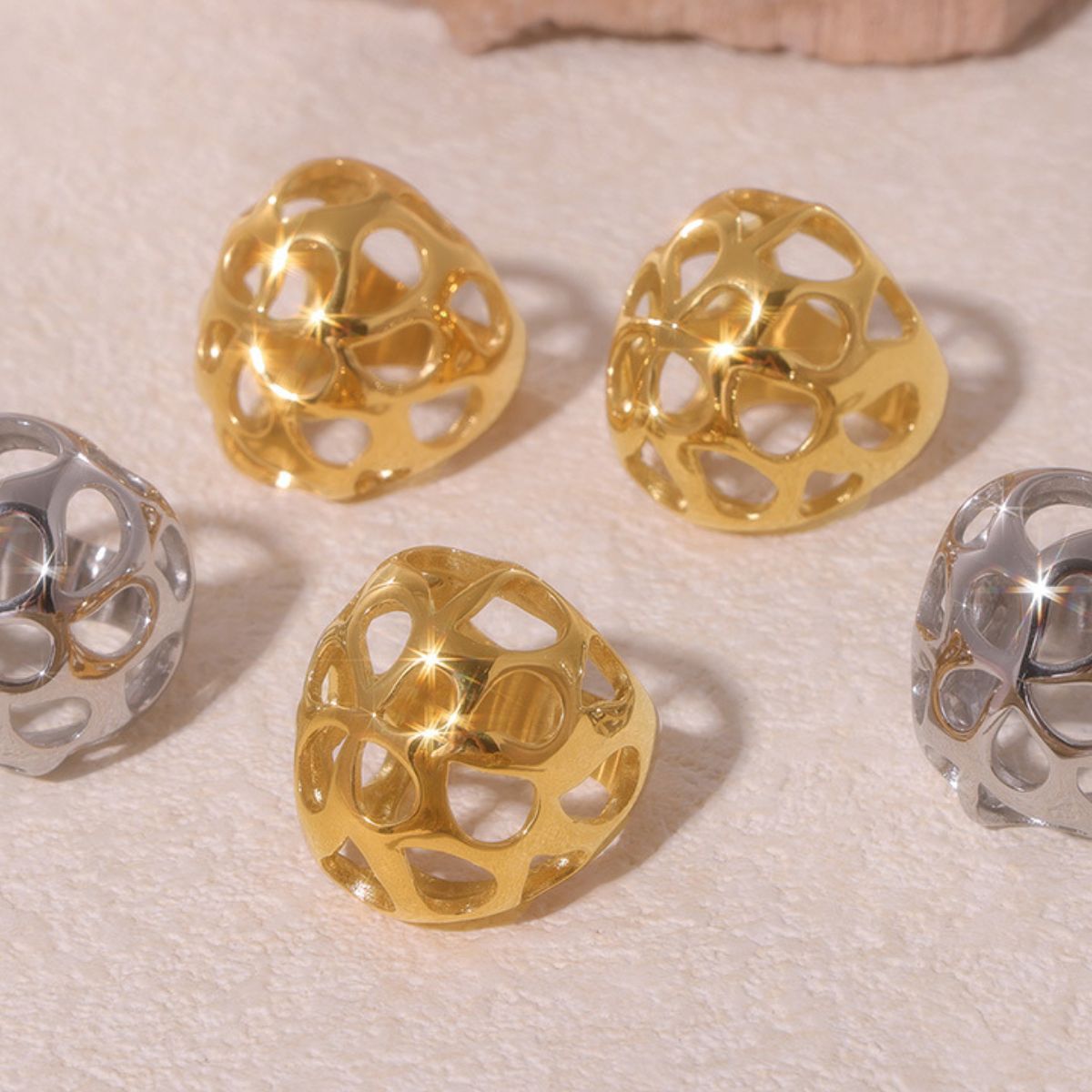 DCDI Stainless Steel Sculpted Cutout Ring