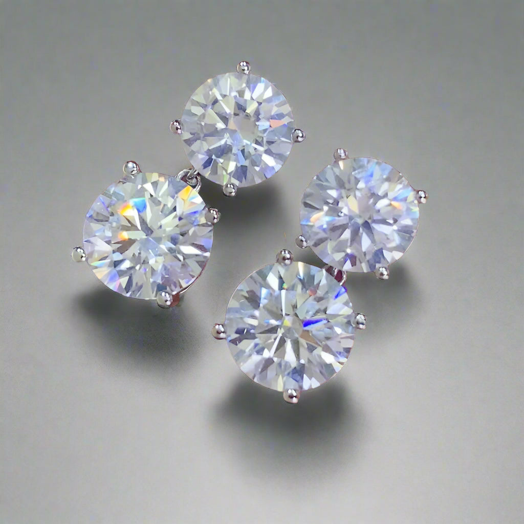 DCDI 100k 10 Carat Moissanite 925 Sterling Silver Drop Earrings
