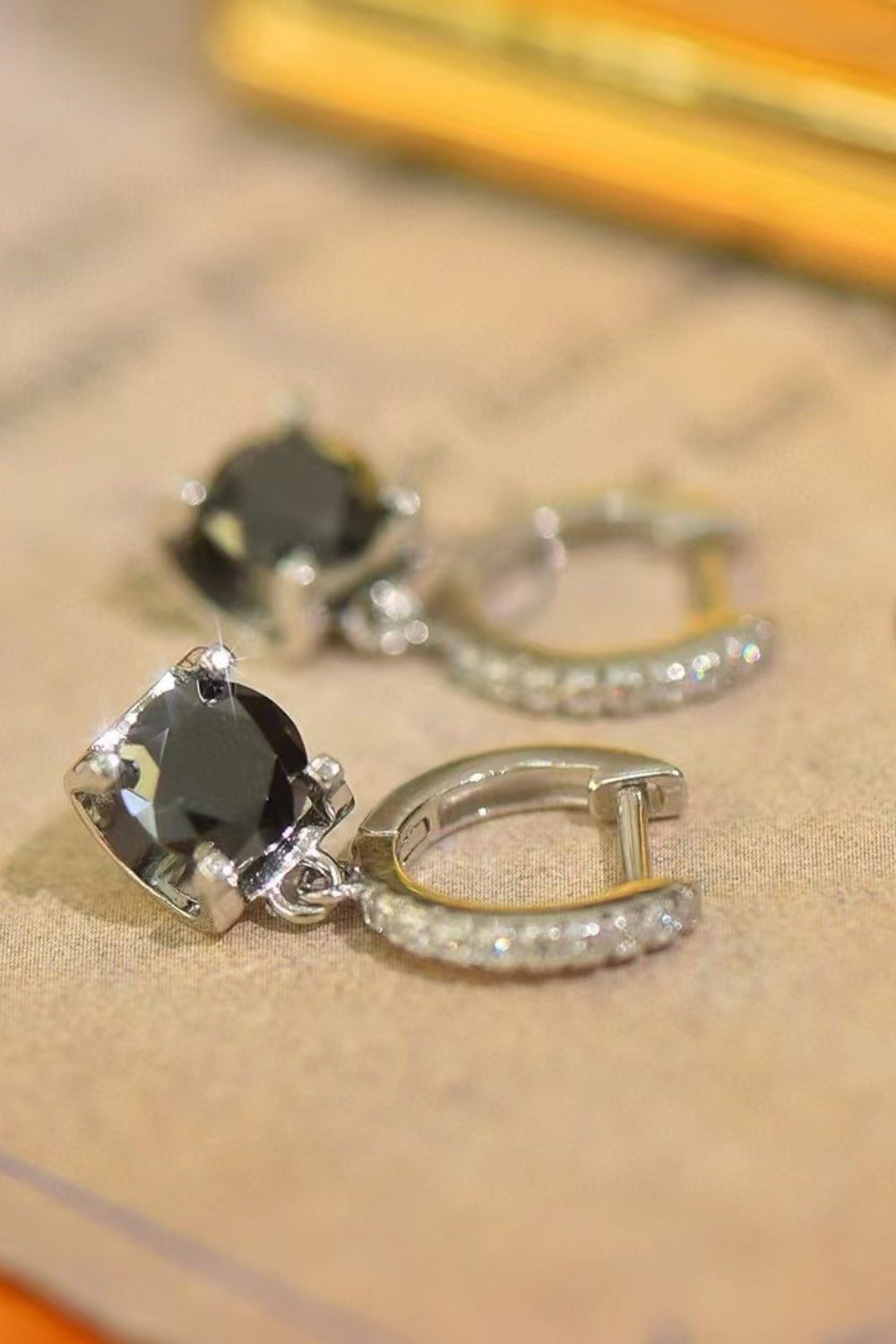 DCDI 2 Carat Black Moissanite 925 Sterling Silver Drop Earrings