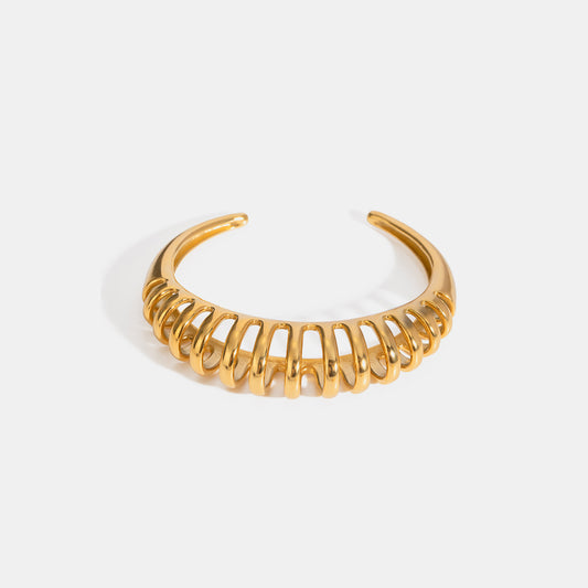 DCDI Arched 18K Gold-Plated Stainless Steel Cutout Bracelet