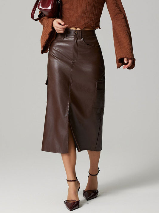 DS Lacy Midi Skirt With Front Slit
