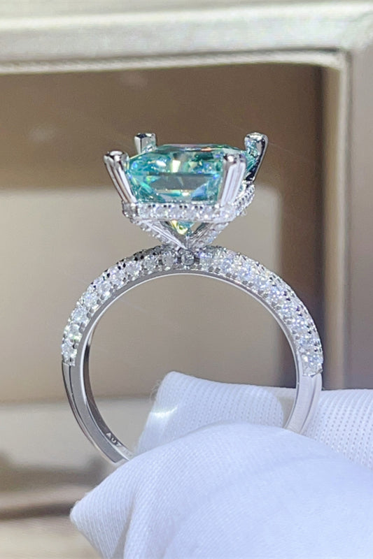 DCDI 5 Carat Teal Moissanite 925SS Ring