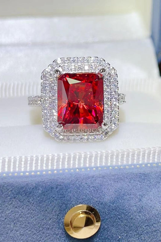 DCDI 2 Carat Scarlet Moissanite 925 Sterling Silver Ring