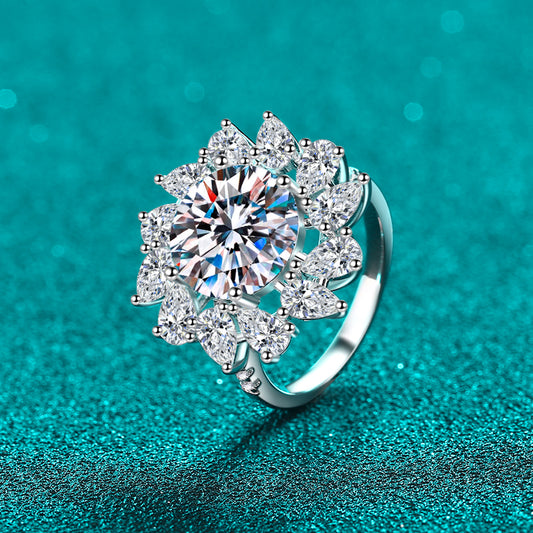 DCDI Flowered 5 Carat Moissanite 925SS Ring