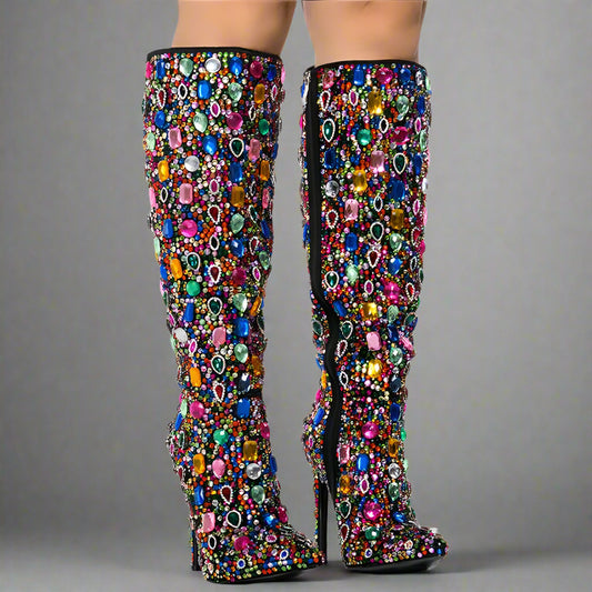 DCDI Fashion Icon Diamond Studded Knee High Boots