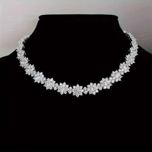 DCDI Exquisite 4 Carat Moissanite Sunflower Necklace S925 Sterling Silver