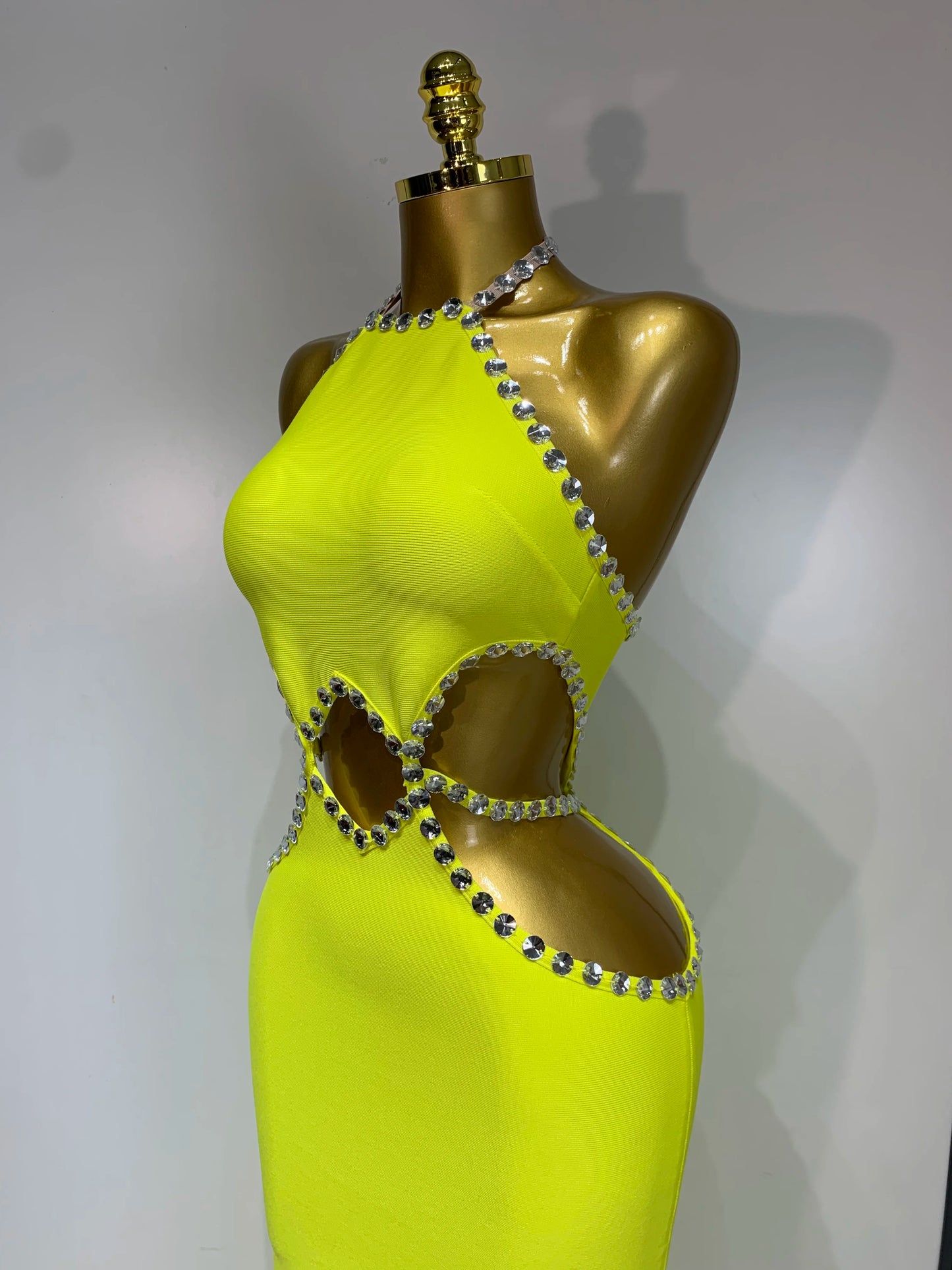 DCDI Limon' Luxury Diamond Embellished Bandage Evening Gown