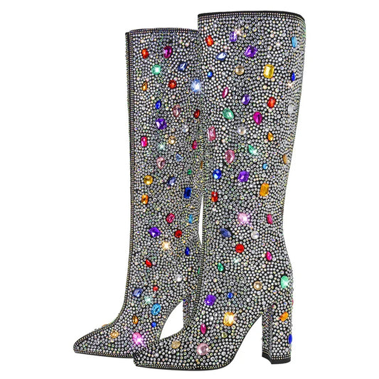 DCDI Crescent City Diamond Studded Knee High Boots