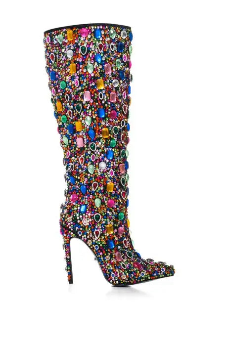 DCDI Fashion Icon Diamond Studded Knee High Boots
