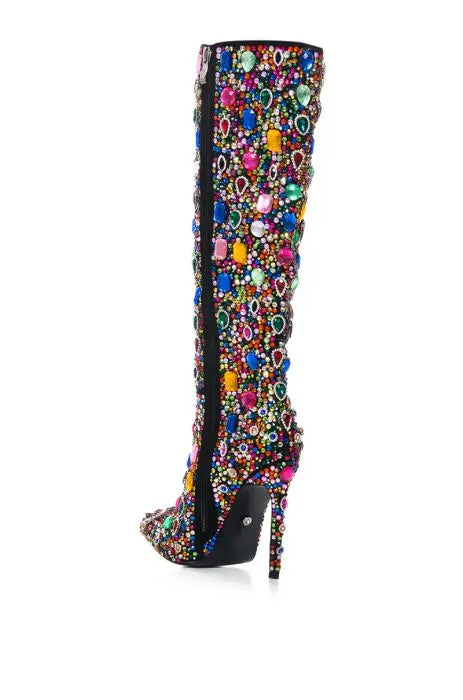 DCDI Fashion Icon Diamond Studded Knee High Boots
