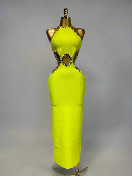 DCDI Limon' Luxury Diamond Embellished Bandage Evening Gown