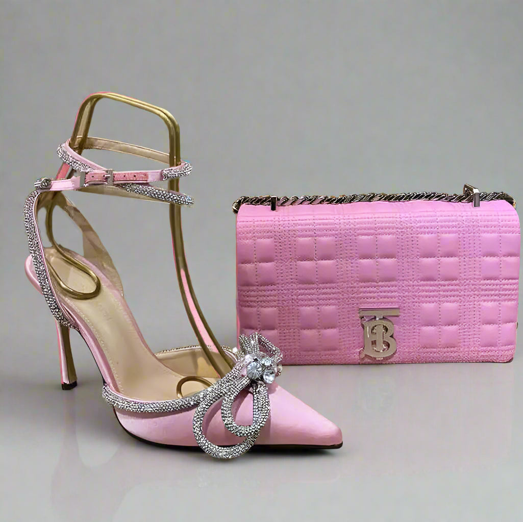 DCDI Diamond Dust Satin Stiletto Pumps