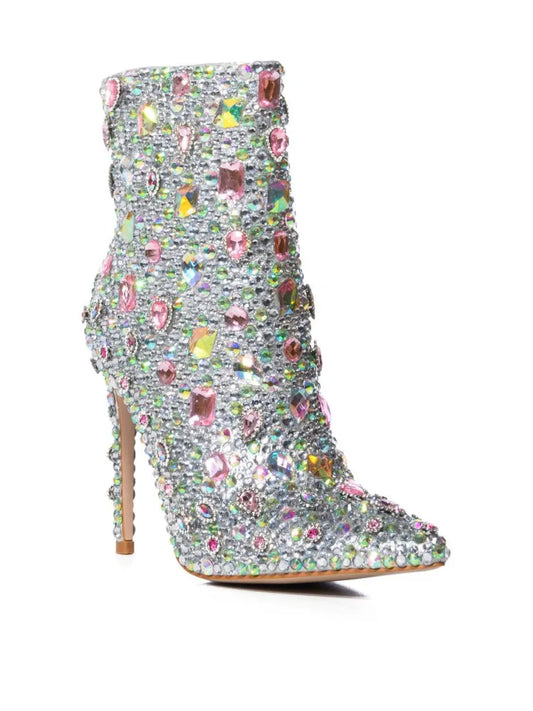 DCDI Unicorn Luxury Diamond Studded Stiletto Ankle Boots
