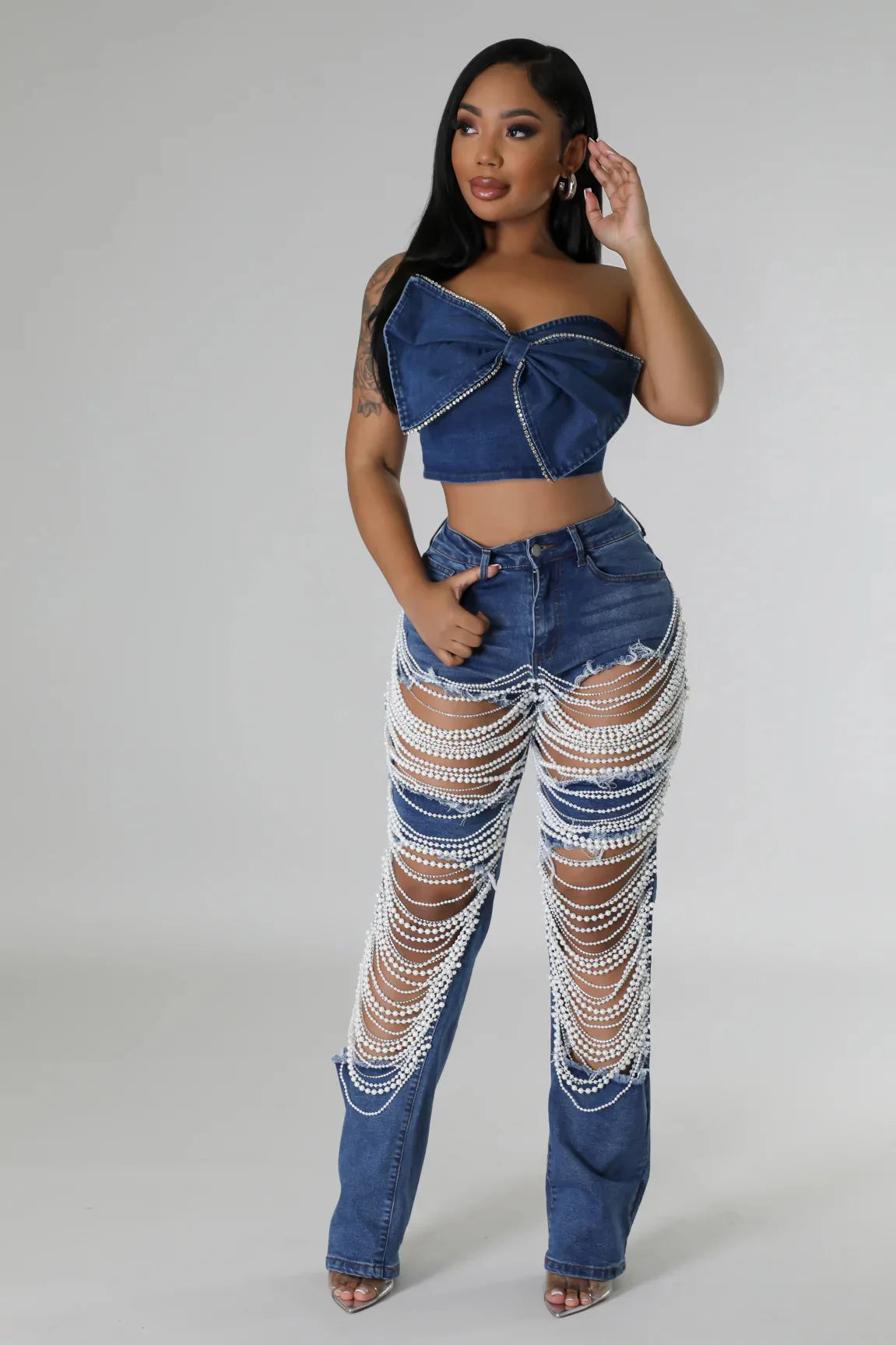 DCDI'S Main Character Cutout Diamonds Cargo Jeans