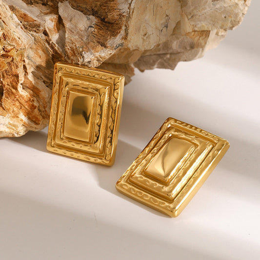 DCDI Frame Me 18K Gold-Plated Stainless Steel Earrings