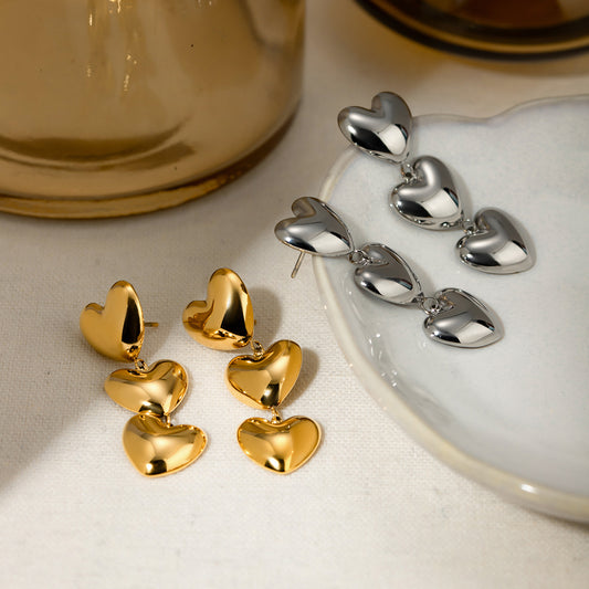 DCDI Bubble Hearts Stainless Steel Heart Earrings