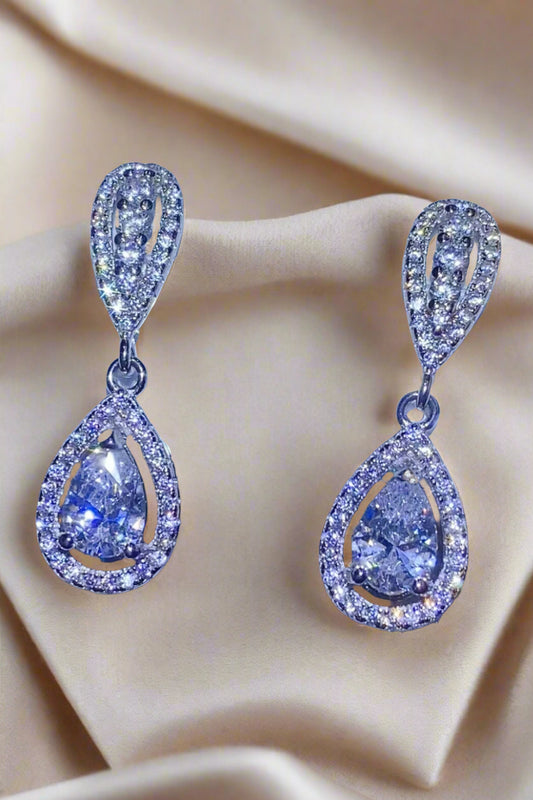 DCDI Reigning Goddess -2 Carat Moissanite 925 Sterling Silver Teardrop Earrings