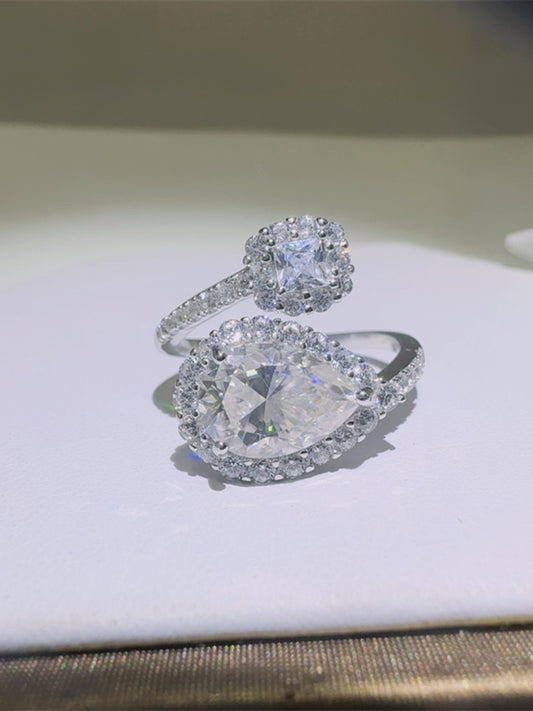 DCDI Fanciful -2 Carat Moissanite 925 Sterling Silver Bypass Ring