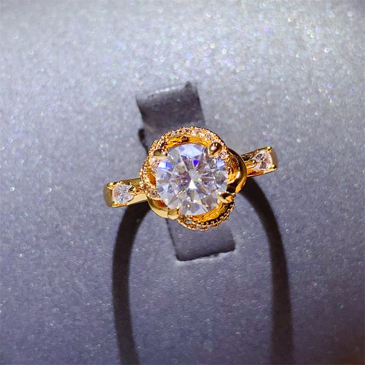 DCDI Dynasty 1 Carat Moissanite Zircon 925 Sterling Silver Ring