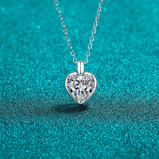 DCDI 2 Carat Moissanite 925SS Pure Heart Chakra Necklace