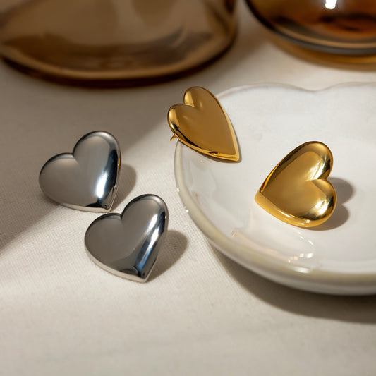 DCDI Stainless Steel Heart Stud Earrings
