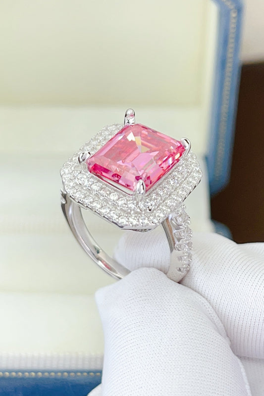 DCDI 2 Carat Hot Pink Moissanite 925 Sterling Silver Ring